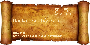 Bartalics Tícia névjegykártya